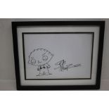 Seth MacFarlane Sketch Of Stewie Griffin Signed