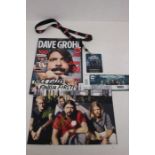Foo Fighters Signed Photograph With Tour Pass , Magazine And Ticket Stub