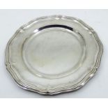 A Scandanavian Silver 83% Hallmark plate 28.5 cm 360grams