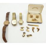 Selection of men's costume jewellery considiting of an Anheuser-Busch cufflink and tie pin set;
