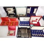 10 boxes of various flatware