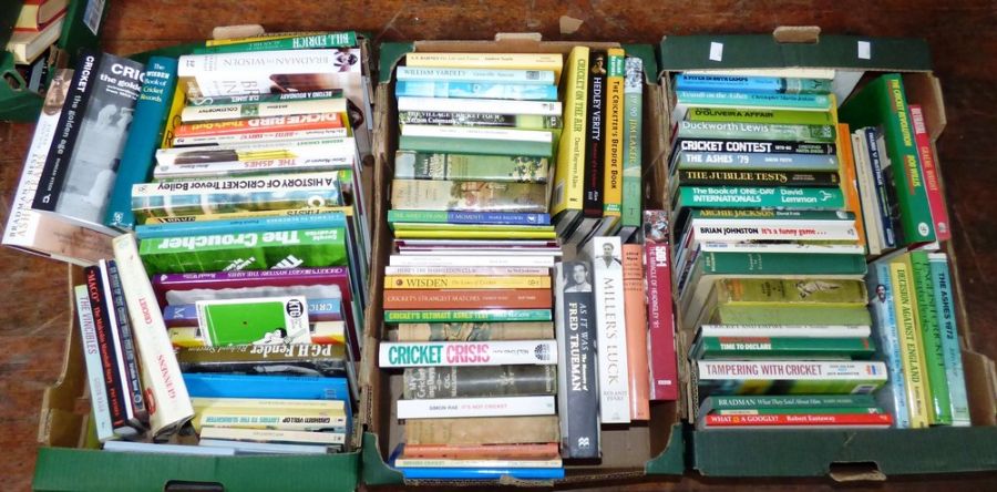 3 boxes of books on cricket