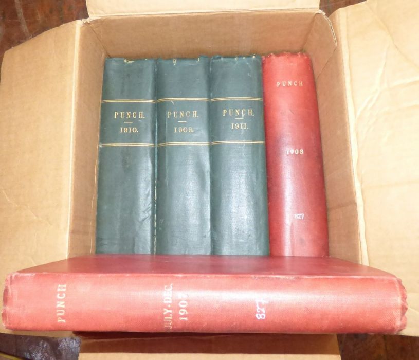 6 volumes of Punch , 2 x 1907 , 1908 , 1909 , 1910 and 1911