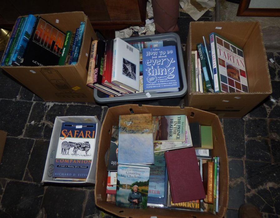 Collection of books mostly relating to outdoor pursuits , cookery war plus others (5 boxes)