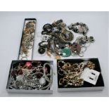 A collection of costume jewellery including:- various rings, earrings, necklaces (qty)