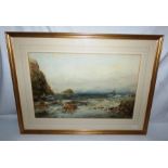 A watercolour of a coastal scene by Albert Pollit , signed lower right  44cm x 60cm