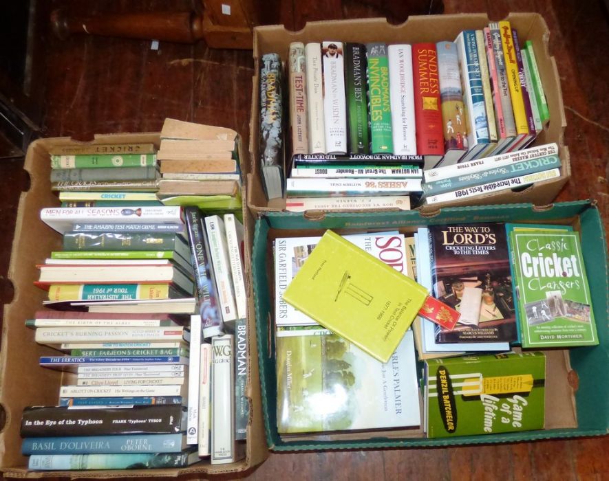 3 boxes of books on cricket