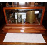 An early 20th century barograph in glazed mahogany case. 36.5cm wide