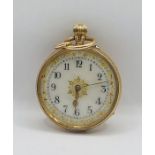 14k Gold Ornate French Pocket Watch with gilded face. Untested, but believed to be working.