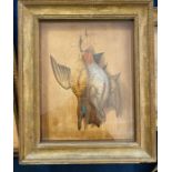 Edwardian overpainted chromolithographic still life study of game birds, framed and glazed -