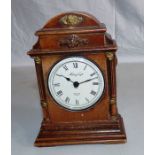 a Cirencester history craft resin clock in the painted walnut and gilt style  16.5cm high x 12cm x