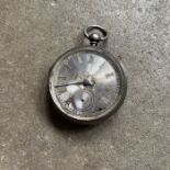 A silver Victorian pocket watch with engraving to the back (a/f) 125g