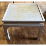 A modern painted side table in classical style, square top raised on four legs 40cm H x 55.5cm W x