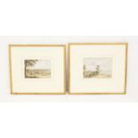 William Newbery (1787-1838), a pair, Near Lewes and Heathfield Park, watercolours, titled to