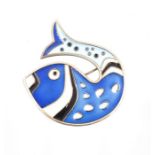 David Anderson- a Norwegian modernist silver gilt and enamel brooch in the form of a 'Fish'