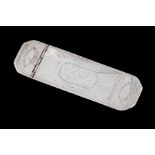 A George III silver canted rectangular toothpick box, bright-cut Neo-Classical design, approx 8cm