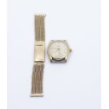 A Rolex Oyster Perpetual 9ct gold 1950's gents wristwatch, round cream dial with applied gilt number