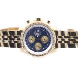 Breitling- a special edition  gentleman's 18ct gold Bentley GT chronograph wristwatch, round blue