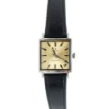 A gentleman's Zenith automatic Respirator  wristwatch, circa 1960's, square champagne/pale gold