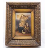 In the manner of Bartolome Esteban Murillo, The Holy Family, oil on panel, 13.5 x 9cm, framed