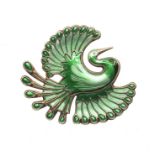 David Anderson- a Norwegian modernist silver gilt enamel brooch in the form of a 'Bird of Paradise',