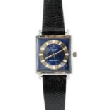 A gentleman's Zenith automatic Respirator 28 800 1969 wristwatch, square blue metallic dial, the