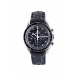 Omega- a gents Speedmaster professional Moonwatch, round black dial with painted lume batons,