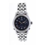 Oris- a steel cased gents Oris World Timer Automatic wristwatch, blue/grey dial, with cream number