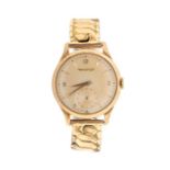 A Jaeger LeCoultre gentleman's 9ct gold automatic wristwatch, circa 1950/60's, round champagne dial
