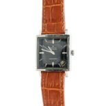 A gentleman's Zenith automatic Respirator circa 1960's wristwatch, square black  dial, applied baton