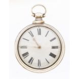 A 19th Century silver pair cased large open faced pocket watch by Robert Weatherburn Berwick,