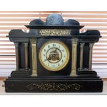 A French state mantel clock Lloyd Payne & Amiel Paris. Two train movement chiming on a gong. Two-