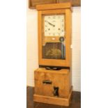 A good Edwardian Industrial National Time Record 'Kent' wall time recorder/clocking-in clock in