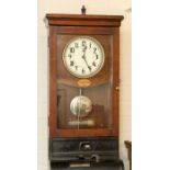 *** RE OFFER JULY £60-80*** An Edwardian wall-mounted industrial time recorder/clocking-in clock