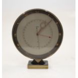 A Jaeger Le Couture Art Deco style mantel clock, or bedside clock, with 6" dial, centre seconds,