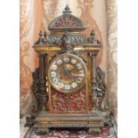 *** RE OFFER JULY £100-200*** An English brass mantel clock with French movement by J Edmonds, 668