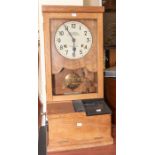 An Edwardian desk or wall autographed National Time Recorder Co Ltd industrial time recorder/