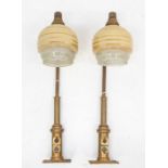 Railwayana: A pair of Pullman coach lamps with glass shades, from a Wolverton Works, Pullman railway