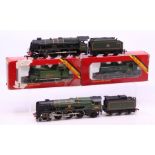 Hornby: A boxed Hornby Railways, OO Gauge, GWR 0-6-0 8751 tank locomotive, R041; together with