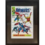 Marvel: A framed and glazed, limited edition, giclee on paper, 256 of 295, The Avengers #58 - The