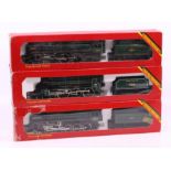 Hornby: A collection of three boxed Hornby Railways, OO Gauge locomotives, to comprise: Evening Star