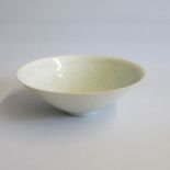 A Southern Song Dynasty Qingbai porcelain bowl from the Jiangxi Province, the rounded sides rising