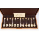 A Modern set of twelve silver and silver gilt Royal Society for the Protection of Birds Spoon