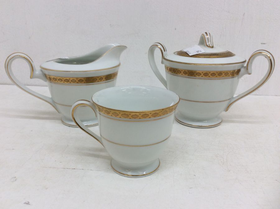 A Japanese Noritake china 10 piece coffee service to include cups, saucers, sugar bowl and milk - Image 4 of 5