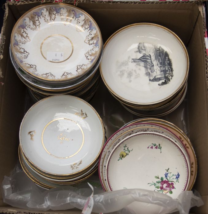 A collection of early 19th Century porcelain saucers, various factories and designs - Image 2 of 2