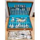 An EPNS Kings pattern canteen cutlery set, together with a collection of loose cutlery