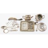A collection of silver plate, EP, EPNS to include: French two handled pot, stamped 18; French
