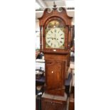 A George III mahogany-cased eight day long-case clock with painted dial, Roman numerals and second