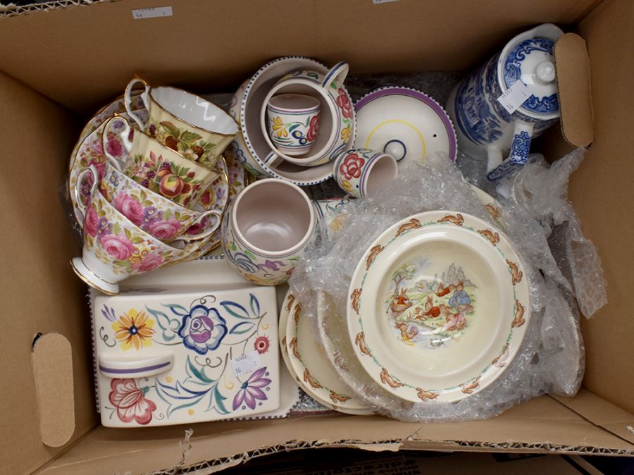 A group of ceramics to include:  1. Royal Albert "Serena" - 2 cups, saucers & plates 2. Modern Poole - Image 2 of 2