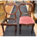 A set of six, and a set of four, Victorian mahogany balloon-back chairs